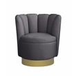 Ellis Velvet Upholstered Swivel Accent Chair in Gray Velvet