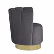 Ellis Velvet Upholstered Swivel Accent Chair in Gray Velvet