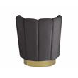 Ellis Velvet Upholstered Swivel Accent Chair in Gray Velvet