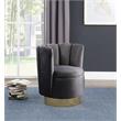 Ellis Velvet Upholstered Swivel Accent Chair in Gray Velvet