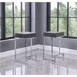 Dorrington Modern Velvet Backless Counter Height Stool in Gray/Silver (Set of 2)