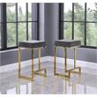 Dorrington Modern Velvet Backless Counter Height Stool in Gray/Gold (Set of 2)