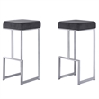 Best Master Furniture Dorrington Velvet Backless Bar Stool in Gray/Silver (Set of 2)