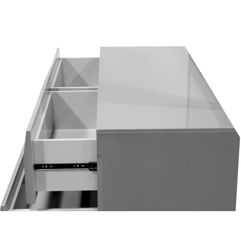Leon Modern High Gloss Dresser in Gray
