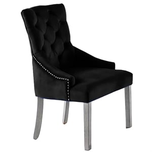 Jameson Velvet Upholstered Dining Chairs in Black (Set of 2)