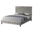 Ashley Tufted Velvet Fabric Queen Platform Bed in Gray