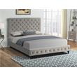 Ashley Tufted Velvet Fabric Queen Platform Bed in Gray