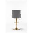 Brightcast 2-piece Velvet Tufted Gold Bar Stools in Dark Gray