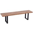 Bazely Industrial Chic Rectangular Oak Wood Dining Bench with Black Base
