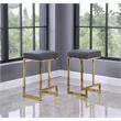 Dorrington Faux Leather Backless Counter Height Stool in Gray/Gold (Set of 2)