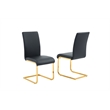 Alison 5-piece Modern Glass Top Dinette Set in Black/Gold