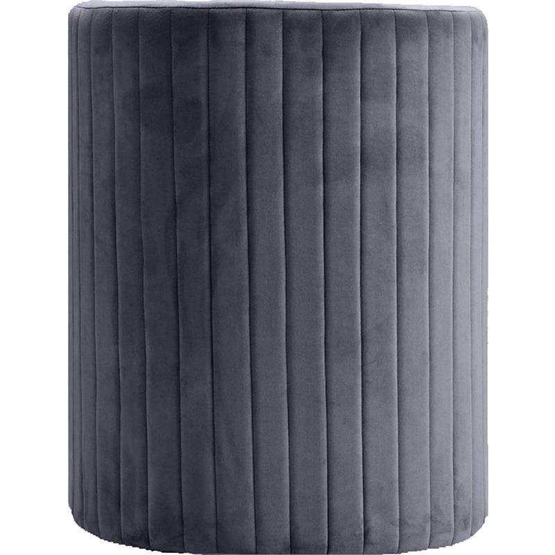 Best Master Seager Gray Velvet Round Arm Chair with Ottoman