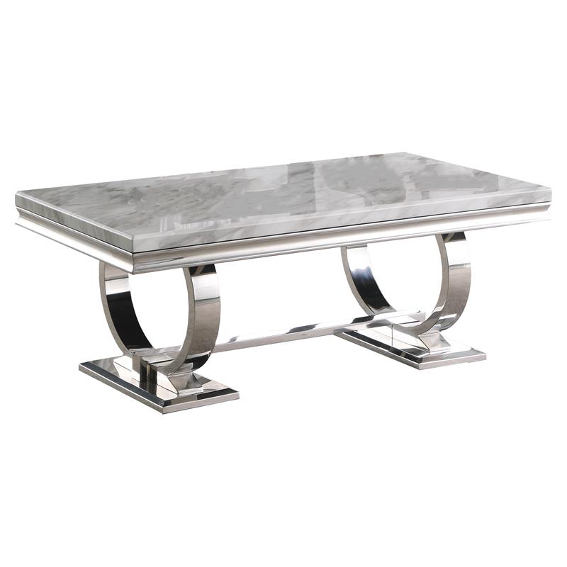 Lexington Rectangle Faux Marble Coffee Table