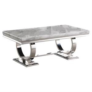 Lexington Rectangle Faux Marble Coffee Table