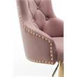 Brightcast 2-piece Velvet Tufted Gold Bar Stools in Pink