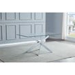 Alison Silver Modern Rectangle Glass Dining Table
