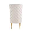 Best Master Furniture Venetian Tufted Velvet High Back Arm Chair in Cream