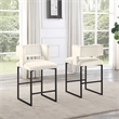 Lynx Cream Velvet Bar Stools in Matte Black (Set of 2)