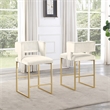 Lynx Cream Velvet Bar Stools in Gold (Set of 2)