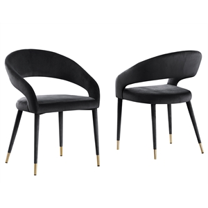Best Master Furniture Jacques Velvet Black Dining Chairs (Set of 2)