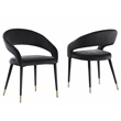 Best Master Furniture Jacques Velvet Black Dining Chairs (Set of 2)