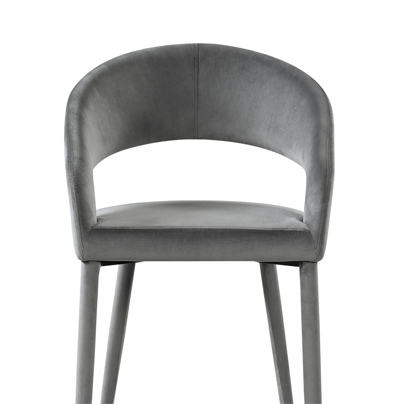 Jacques Velvet Gray Dining Chairs (Set of 2)