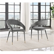 Jacques Velvet Gray Dining Chairs (Set of 2)