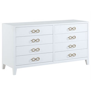 Best Master Furniture Bradbury 60&quotW Modern Wood Dresser in White