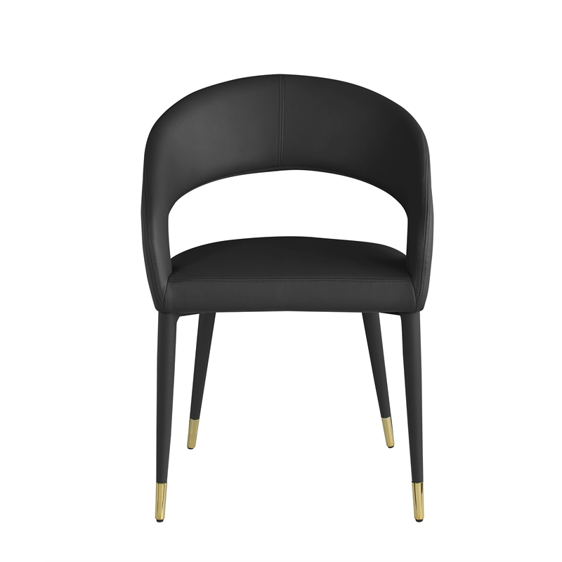 Best Master Furniture Jacques Faux Leather Dining Chairs in Black (Set of 2)