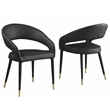 Best Master Furniture Jacques Faux Leather Dining Chairs in Black (Set of 2)