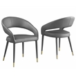 Best Master Furniture Jacques Faux Leather Dining Chairs IN Gray (Set of 2)