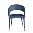 Best Master Furniture Jacques Faux Leather Dining Chairs IN Navy Blue (Set of 2)