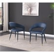 Best Master Furniture Jacques Faux Leather Dining Chairs IN Navy Blue (Set of 2)