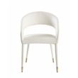 Best Master Jacques Faux Leather Dining Chairs in Cream White (Set of 2)