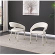 Best Master Jacques Faux Leather Dining Chairs in Cream White (Set of 2)