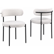 Best Master Drexel Boucle Fabric Dining Chairs in Cream (Set of 2)