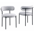 Best Master Drexel Boucle Fabric Dining Chairs in Gray (Set of 2)