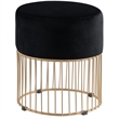 Jane Black Velvet Round Ottoman