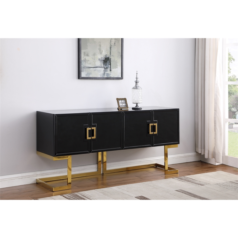 Vibrance Black Wood Modern Sideboard