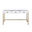 Messina Rectangle White 3-Drawer Computer Desk