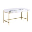 Messina Rectangle White 3-Drawer Computer Desk