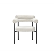 Granada Cream Metal Boucle Arm Chairs (Set of 2)