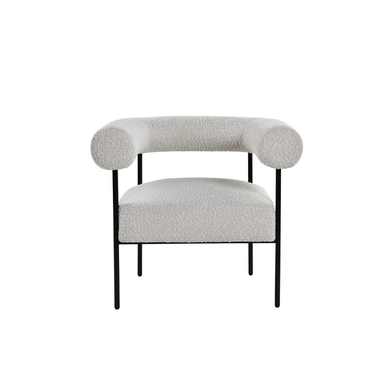 Palma Cream Boucle Metal Arm Chair