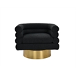 Yuni Black Boucle Fabric Swivel Arm Chair
