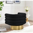 Yuni Black Boucle Fabric Swivel Arm Chair
