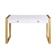 Messina Rectangle White Wood 2 Drawer Computer Desk