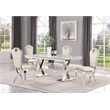 Lexim Cream Velvet Dining Chairs in Silver (Set of 2)