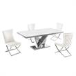 Titan Beige/Silver Faux Marble Dining Set (5-piece)