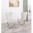 Titan Beige/Silver Velvet Dining Chairs (Set of 2)