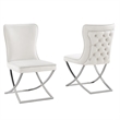 Titan Beige/Silver Velvet Dining Chairs (Set of 2)